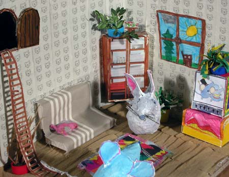 Vue en plongée du salon